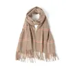 Partihandel- 2019 Autumn Winter Women Scarf Plaid Warm Cashmere Scarves Shawls Wide Lattices Long Wrap Filte