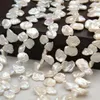 Бесплатная доставка Оптовая продажа 12 мм белый натуральный пресноводный Кеши жемчужные украшения барокко жемчуг свободные жемчужные нити ожерелье