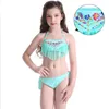 Filles Maillots De Bain Brodé Fille Maillot De Bain Shorts 2pcs Ensembles Enfants Gland Bikini Maillots De Bain D'été Mode Natation Costumes 2 Couleurs DHW2609