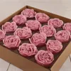 16 Uds. Por caja, cabeza de flor de rosa de jabón hecha a mano para regalo del día de la madre, caja de regalo de San Valentín con cabeza de rosa de jabón creativa