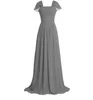 2019 Elegant Cap Straps Sheath Bridesmaid Dresses Golvlängd Sexig Maid of Honor Gowns Billiga Bröllop Gästklänningar