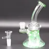 Starbucks Bong Hookahs Rury wodne Dabuccino 14 mm Glass Bongs Hitman Glass Bubbler Zielony kolor z kopułą i platformą paznokci