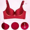 Extra Large Size Bras Wire Free Big Size Cup D E F Bra Push Up Adjustable Seamless Black and Red Sexy Lace