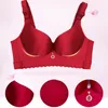 Soutiens-gorge de taille extra large Sans fil Grande taille Bonnet D E F Soutien-gorge Push Up Réglable Sans couture Noir et Rouge Sexy Dentelle