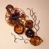 Modern Amber Lamps Art Deco Chihuly Style Blown Glass Wall Plates Restaurant Big Muran Lights