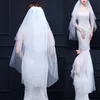 VEILOS BRIDAS Branco Ivory Duas Camadas Véils de noiva Casamento Casamento simples Cober