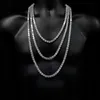 Hiphop tennisketen ketting sieraden hoogwaardige heren goud zilver ijsketen kettingen2409