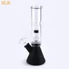 Hookah Glass Diffuser del Big Bong Straight Tube 10 "Glass Vatten Bongs Dab Stråolja Burner Bägare Bong Wax Vaporizer Water Pipe Kit