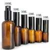 Bottiglie spray per profumo in vetro riutilizzabili marroni rotonde da 10 ml 15 ml 20 ml 30 ml 50 ml 100 ml con tappo pompa spray nero