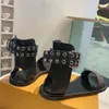 2022 latest fashion classic women's sandals luxury skates summer fashion wide flat skate with buckle