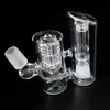 Claro Grueso doble perc Ash Catcher tubos de agua de vidrio Ash Catcher 8 brazos árbol Cámara Precooler Recycler embriagador soplado 14 mm 18 mm dab bongs