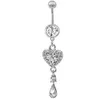 YYJFF D0349 (4 färger) Hjärtstil Navelringar Belly Button Body Piercing Smycken Dingle Accessories Fashion Charms (10st/Lot) JFB-7216