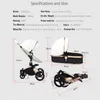 Babyfond Luxury High Landscape Baby Stroller 3 in 1 Newborn Pram 360 Degree Rotate Carriage Leather EU Safety Car Seat Ship1305j