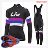 Liv 23 Women Outdoor Sports Spring Summer Bike Bicycle Cycling long Sleeves jersey bib pants sets 9D gel pad MTB Clothing306v