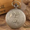 Classic Antique Magpie Pocket Watches Necklace Chain for Women Ladies Girls Friends Flower Case Quartz Watch Gift