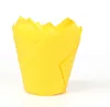 De nieuwste spot hittebestendige muffin cake bakken papier cup vlam cup effen kleur olie-proof papier tulpen papieren beker