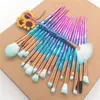 3D Diamond Makeup Brushes Set Powder Kits Face Eye Puff Batch Colorful Foundation brush Beauty Cosmetics 36