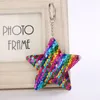 Fish Scale Sequin Star Keychain Key Ring Holders Bag hang Women kids Fashion Jewelry Gift Drop Ship 340052