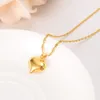 24 K Solid Gold GF Прекрасное сердце капля сердца Заголовок Ожерелье Женщины Девочки Африканские Ювелирные Изделия Путешествие Классные Моды Бусы Ребенок Подарок