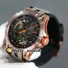 New Excalibur Spider RDDBEX0624 Double Tourbillon Automatic Mens Watch Skeleton Dial Two Tone Rose Gold Steel Case Gray Leather He8848471