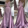 Vintage Robe De Soiree Mermaid Long Evening Dresses 2020 Sirene Spaghetti Strap Detachable Tail Lace Sleeveless Robe Longue Prom Gowns