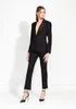 Black Mother of the Bride Suits One Button Slim Fit Women Work Pants Suits Ladies Party Evening Wear For Wedding(Jacket+Pants)