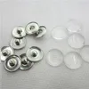 20sets no design custom jewelry Snap Button Making Brass Snap Buttons with Clear Glass Cabochons Copper Clear Button 18mm5004868