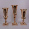 Gold Table Vases Metal Flower Road Lead Flowers Vase Metal Wedding Tables Centerpiece For Marriage Home Decor Wholesale