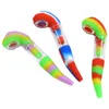 Smoking accessories 6'' music note shape silicone and glass hand pipes dab rig bubbler