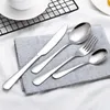 5 colors Fancy stainless steel tableware set Western Flatware Sets chicken dining bar tea spoon folk knife cutlery set