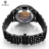 RUIMAS Black Automatics Watches Luxury Business en acier inoxydable Watch Man Top Brand Skeleton Mécanique Wristwatch Regios 67703040316