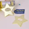 "Sob as Estrelas" Abridor de Garrafa de Metal Ouro Pentagrama Abridores de Cerveja de Aniversário de Casamento Do Bebê Chuveiro Favores e Presentes