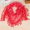 Fashion Hollow Tassel Lace Rose Floral Stick Triangle Mantilla Scarf Women Triangle Mantilla Scarf Wrap Sjal