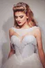 Bling vestido de baile vestidos de casamento com Bateau decote ilusão 2020-2021 Cristais Beading de vidro Tulle elegante vestidos de noiva