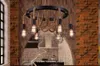 Lampes suspendues lustre en corde de chanvre créatif personnalisé style américain industriel vintage lustres à LED thème restaurant café club b MYY
