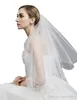 Nowo w magazynie Women039s 2 Tier Tiul Bade Edge Bridal Veil do sukni ślubnej 110538761628