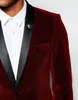 Burgoundy Men039S Suit Jackets Velvet Velvet Traje rojo Grano Grano Boda Blazer Coat One Piece Man GreatCoat7306476