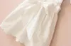 Dziewczyny Sukienki Solidna Biała Dziewczyna Dress Duży Łuk Princess Sukienki Dla Dziewczyny Vestido Sukienka Niemowlę Dziewczyna Ubrania Letnie Odzież Dla Dzieci DW5152