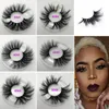 Cílios postiços 100% 25mm 3D Mink Cílios cruzados naturais Cílios falsos Maquiagem 3D Mink Lashes Extensão Cílios