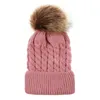 Baby Knitted wool ed Hats children Pompom fur ball Crochet Caps Winter warm Kids Boys Girls Beanie cap 9 colors C16546605295