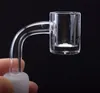 20mm OD Flat Top Quartz Banger ногтей со стеклом Duck Carb Cap 4мм стены 10мм 14мм 18мм Женский Мужской шарниры для стекла Бонг