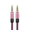 1m 1,5m 2m 3m 3,5 mm Tyg Braided Nylon Jack Man Bil Aux Audio Cables Wire för Samsung Tablet PC MP3