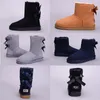 Hot Sale-Stralia Classic Kneel Boots Enkellaarzen Zwart Grijze Chestnut Navy Blue Women Girl Boots Grootte VS 5-10