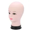 Herramienta de modelo de cabeza de Maniquí de PVC, peluca para mujer, exhibición de sombrero con Base, práctica de maquillaje de pestañas, maniquí de entrenamiento, modelos de cabeza calva