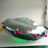 Customized Silver Inflatable Balloon UFO With LED strip and CE blower For Building Roof or Nightclub Decoration