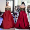 2020 Modest Elie Saab Off Shoulder Empire Sweep Train A Line Evening Dresses Applique Crystal Beaded Formal Dresses Satin Party Gown