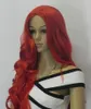 PERRUQUE livraison gratuite Ombre Perruque bouclée Mode Perruque longue rouge avec racine foncée TOP perruques de cheveux de qualité