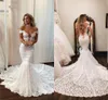 2019 Berta Chapel Mermaid Wedding Dresses Off Shoulder Lace Bottons Sweep Train Plus Size Beach Boho Chic Bridal Gowns Vestido De Novia