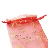 20pc lot Cute Snowflake Organza Bag Xmas Christmas Gifts Holders Bake Biscuit DOOKIES Candy Jewelry Packaging Gift Bag Bags2800