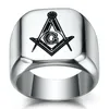 Toptan-Tasarımcı Paslanmaz Çelik Masonik Yüzük Erkekler Için Usta Masonik Signet Yüzük Ücretsiz Mason Yüzük Takı